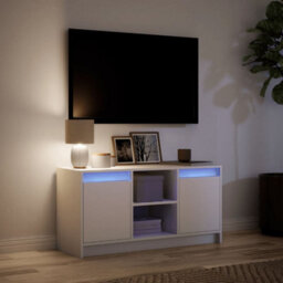 Berkfield Sturdy Tv Cabinet With Led White 100X34X50 Cm Engineered Wood - thumbnail 5