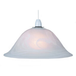 Happy Homewares White Alabaster Glass Easy Fit Pendant Shade Or Floor Lamp Shade - thumbnail 1