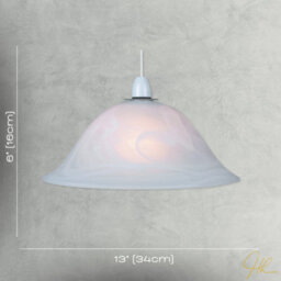 Happy Homewares White Alabaster Glass Easy Fit Pendant Shade Or Floor Lamp Shade - thumbnail 3