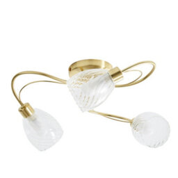 Litecraft Cora Satin Brass 3 Arm Tangle Bathroom Flush Ceiling Light - thumbnail 2