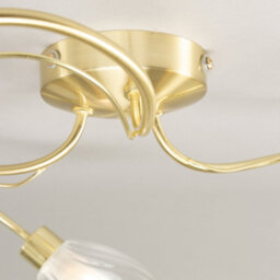 Litecraft Cora Satin Brass 3 Arm Tangle Bathroom Flush Ceiling Light - thumbnail 5