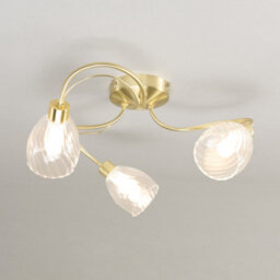 Litecraft Cora Satin Brass 3 Arm Tangle Bathroom Flush Ceiling Light - thumbnail 3