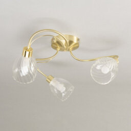Litecraft Cora Satin Brass 3 Arm Tangle Bathroom Flush Ceiling Light - thumbnail 4