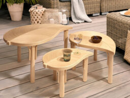 Beliani Set Of 3 Coffee Tables Paralia Rattan Natural - thumbnail 2