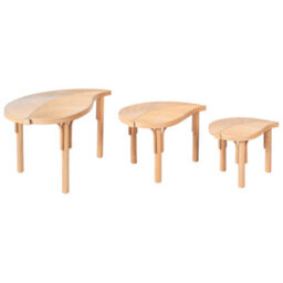 Beliani Set Of 3 Coffee Tables Paralia Rattan Natural