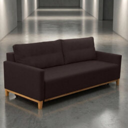 Ariel Upholstered Sofa Bed With Storage Foam Wavy Springs Wooden Frame Loose Cushions 213X101X91 Cm Brown - thumbnail 3