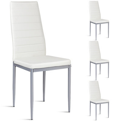 Costway Set Of 4 Dining Chairs Upholstered  W/ Sponge Cushion & Metal Frame Living Room - image 1