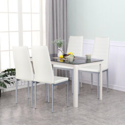 Costway Set Of 4 Dining Chairs Upholstered  W/ Sponge Cushion & Metal Frame Living Room - thumbnail 8