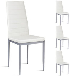 Costway Set Of 4 Dining Chairs Upholstered  W/ Sponge Cushion & Metal Frame Living Room - thumbnail 1