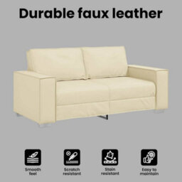 Vidaxl Sofa Chair Cream 180 X 78 X 84 Cm Artificial Leather - thumbnail 7