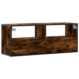 Berkfield Industrial Tv Cabinet Smoked Oak 100X31X39.5 Cm Engineered Wood And Metal - thumbnail 6