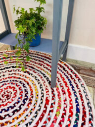 Second Nature Online Carnival Round Bedroom Rug Ethical Source With Recycled Fabric / 150 Cm Diameter - thumbnail 9