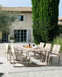 Beliani Set Of 6 Garden Chairs With Cushions Azzanello Acacia Wood Off-White - thumbnail 2