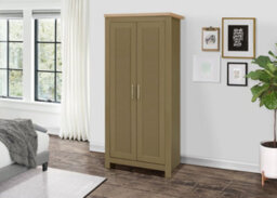 2 Door Wardrobe Olive Green Birlea Highgate & Oak Farmhouse Shabby Chic