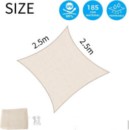 White 2.5X2.5M Shade Sail Uv Resistant - thumbnail 2