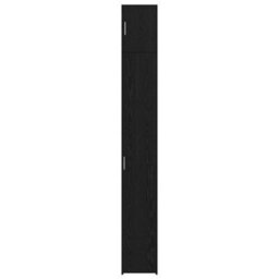 Berkfield Slim Storage Cabinet Black Oak 30X42.5X225 Cm Engineered Wood - thumbnail 7