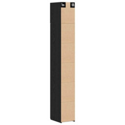 Berkfield Slim Storage Cabinet Black Oak 30X42.5X225 Cm Engineered Wood - thumbnail 9