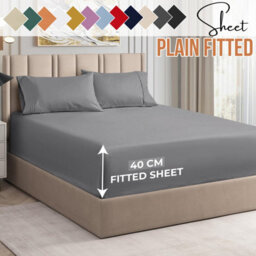 Ameha King Plain Dyed Fitted Sheet 40Cm- Extra Deep Pocket Red Fitted Bed Sheets Soft Microfiber Bedding Sheet 152X200 Cm - thumbnail 1