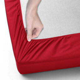 Ameha King Plain Dyed Fitted Sheet 40Cm- Extra Deep Pocket Red Fitted Bed Sheets Soft Microfiber Bedding Sheet 152X200 Cm - thumbnail 4