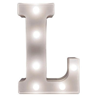 Battery Powered 3D Letter L Led Light - Freestanding Or Wall Mounted Alphabet Lighting Home Or Party Decoration - H22 X W14 X D3Cm - image 1