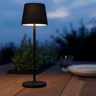 Eglo Leonero Steel And Fabric Portable Touch-Dimmer Led Tuneable White Table Lamp, Black - image 1