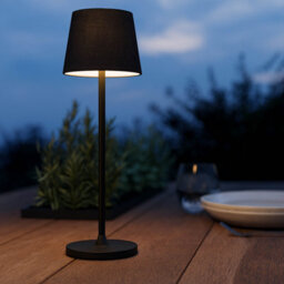 Eglo Leonero Steel And Fabric Portable Touch-Dimmer Led Tuneable White Table Lamp, Black