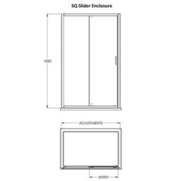 Nuie Pacific 1000mm Matt Black Framed Sliding Shower Door - 6mm Toughened Safety Glass, Reversible - thumbnail 3