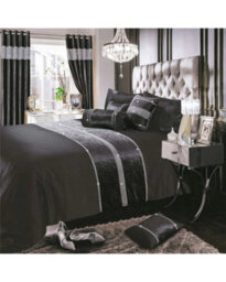 Intimates Charcoal Topaz Crushed Velvet Duvet Cover And Pillowcase Set Single - thumbnail 2