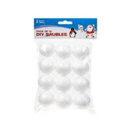 PMS Pack Of 12 Make Decorate Your Own Polyfoam Mini Christmas Tree Baubles 3.6Cm - thumbnail 1
