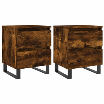 Berkfield Elegant Bedside Cabinets 2 Pcs Smoked Oak 40X35X50 Cm Engineered Wood - image 1