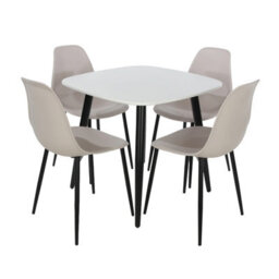 Core Products Aspen White 80Cm Square Dining Table With 4 Calico Plastic Curve Design Chairs - thumbnail 2