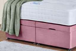 UKBEDFURNITURE Sunrise Plush Pink End Opening Divan Ottoman Bed With 54 Inch Headboard - thumbnail 4