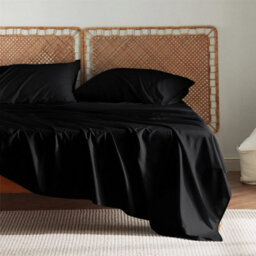 Ameha 100% Egyptian Cotton Black Flat Sheet Luxurious Bedding Hypoallergenic & Skin-Friendly Durable Single 175 X 275 Cm - thumbnail 4