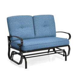 Costway 2 Seater Outdoor Bench Swing Glider Chair Loveseat W/ Comfortable Cushions - thumbnail 1