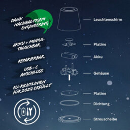 Briloner Rgbw Standing Floor Lamp Anthracite Rechargeable Dimmable Touch Control Ip44 Outdoor - thumbnail 6