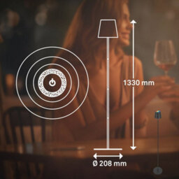 Briloner Rgbw Standing Floor Lamp Anthracite Rechargeable Dimmable Touch Control Ip44 Outdoor - thumbnail 9