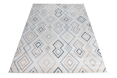Stratus Interiors Kodiak Large Diamond Pattern Living Room Rug - Blue / Cream / Beige / Brown - Medium - image 1