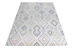 Stratus Interiors Kodiak Large Diamond Pattern Living Room Rug - Blue / Cream / Beige / Brown - Medium - thumbnail 1