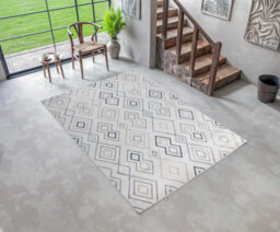 Stratus Interiors Kodiak Large Diamond Pattern Living Room Rug - Blue / Cream / Beige / Brown - Medium - thumbnail 2