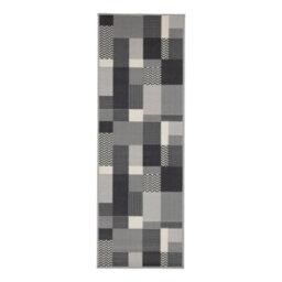 Melrose Colorama Montreal Grey Square Design Medium Indoor Area Runner Rug 060/200Cm - thumbnail 3