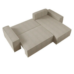Malaga L Shaped Mdf Corner Sofa Bed With Storage And Pull Out Seat Loose Back Cushions Blue Left - thumbnail 4