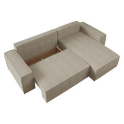 Malaga L Shaped Mdf Corner Sofa Bed With Storage And Pull Out Seat Loose Back Cushions Blue Left - thumbnail 3