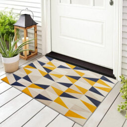 Ameha Yellow Rug For Bedroom Modern Carpet - Geometric Style Super Soft Triangle Pattern Small Rug (40 X 60Cm, Brio) - thumbnail 4