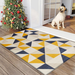 Ameha Yellow Rug For Bedroom Modern Carpet - Geometric Style Super Soft Triangle Pattern Small Rug (40 X 60Cm, Brio) - thumbnail 5