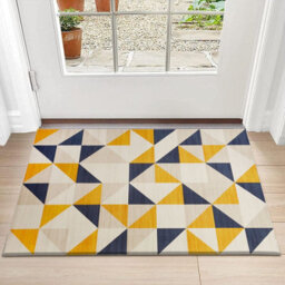 Ameha Yellow Rug For Bedroom Modern Carpet - Geometric Style Super Soft Triangle Pattern Small Rug (40 X 60Cm, Brio) - thumbnail 6