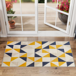Ameha Yellow Rug For Bedroom Modern Carpet - Geometric Style Super Soft Triangle Pattern Small Rug (40 X 60Cm, Brio) - thumbnail 7