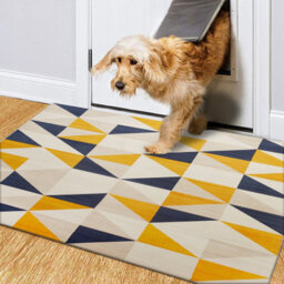 Ameha Yellow Rug For Bedroom Modern Carpet - Geometric Style Super Soft Triangle Pattern Small Rug (40 X 60Cm, Brio) - thumbnail 3