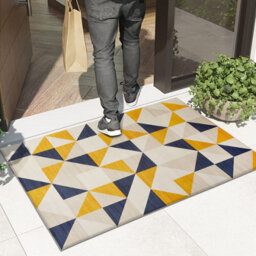 Ameha Yellow Rug For Bedroom Modern Carpet - Geometric Style Super Soft Triangle Pattern Small Rug (40 X 60Cm, Brio) - thumbnail 9