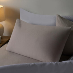 Ohs 2 Pack Brushed Cotton Soft Fleece Housewife Pillowcases - Natural - thumbnail 2