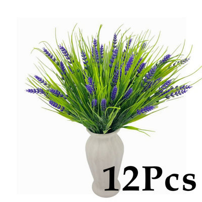 Amorly 12Pcs Uv Resistant No Fade Outdoor Artificial Plants Flowers,fake Lavender Flowers Indoor Outdoor Decor For Planter Front Porch - image 1